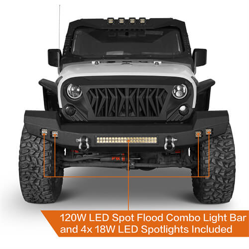 Load image into Gallery viewer, HookeRoad Jeep JK front Bumper for 2007-2018 Jeep Wrangler JK JKU b2052s 8