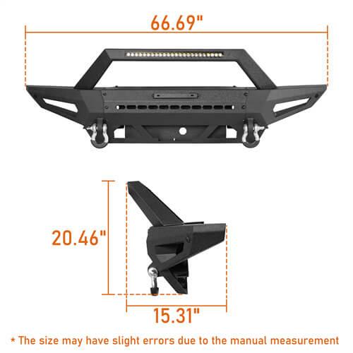 2021-2023 Ford Bronco (Excluding Raptor) DiscoveryⅠFront Bumper w/72W Light Bar - Hooke Road b8912s 10