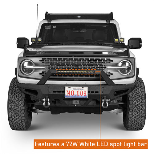 Load image into Gallery viewer, 2021-2023 Ford Bronco (Excluding Raptor) DiscoveryⅠFront Bumper w/72W Light Bar - Hooke Road b8912s 14