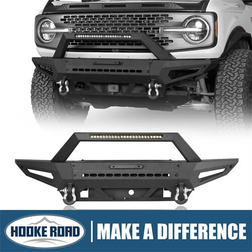 2021-2023 Ford Bronco (Excluding Raptor) DiscoveryⅠFront Bumper w/72W Light Bar - Hooke Road b8912s 1