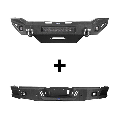 HookeRoad Dodge Ram 2500 Front Bumper & Rear Bumper for 2019-2023 Ram 2500 Hooke Road HE.6302+HE.6304 2