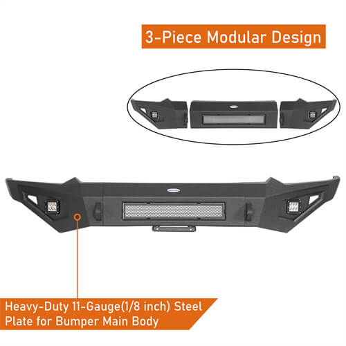 Load image into Gallery viewer, 2019-2023 Ram 1500 Aftermarket Front Bumper w/LED Spotlights - Hooke Road b6030 15