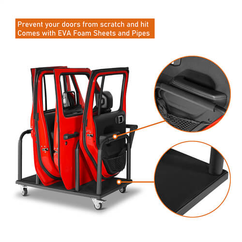 Load image into Gallery viewer, Doors Storage Cart Doors Holder Sliding Rack For 4 Doors 07-23 Jeep Wrangler JK JL &Gladiator JT & 21-23 Ford Bronco - HookeRoad b2084 14
