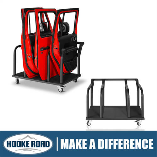 Load image into Gallery viewer, Doors Storage Cart Doors Holder Sliding Rack For 4 Doors 07-23 Jeep Wrangler JK JL &Gladiator JT & 21-23 Ford Bronco - HookeRoad b2084 1