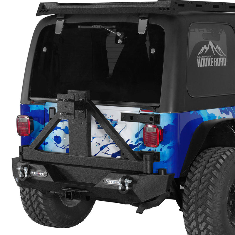 Load image into Gallery viewer, HookeRoad Rear Bumper w/Tire Carrier for 1987-2006 Jeep Wrangler TJ b1010s 3