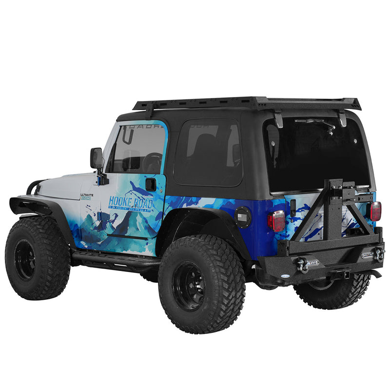 Load image into Gallery viewer, HookeRoad Rear Bumper w/Tire Carrier for 1987-2006 Jeep Wrangler TJ b1010s 4
