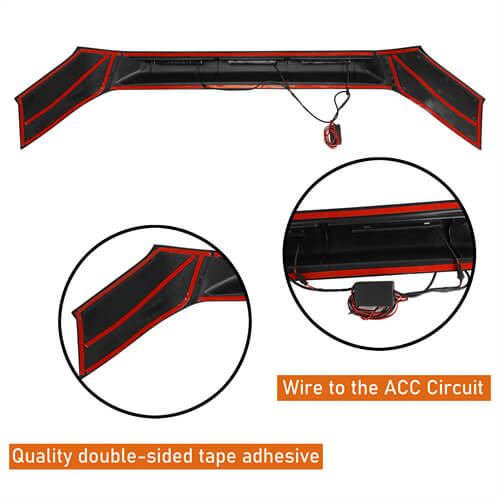 Load image into Gallery viewer, 2016-2023 Toyota Tacoma Hood Protector Stone & Bug Deflector w/ Amber Lights - Hooke Road tkm11010 14