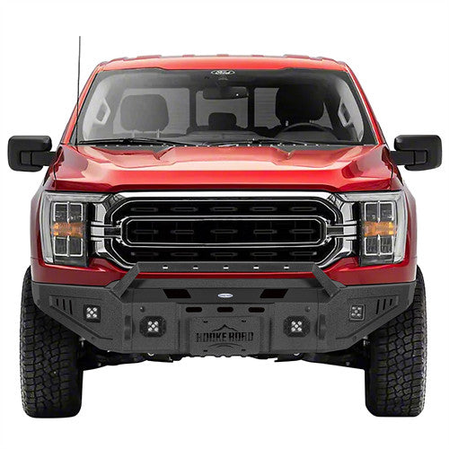Hooke Road 2021-2023 Ford F-150 Front Bumper w/ Winch Plate & LED Spotlights Excluding Raptor b8300 2