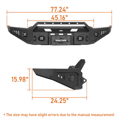 Load image into Gallery viewer, Hooke Road 2021-2023 Ford F-150 Front Bumper w/ Winch Plate & LED Spotlights Excluding Raptor b8300 7