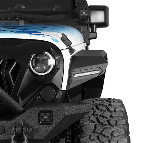 Hooke Road Flat Front Fender Flares Off Road Parts For Jeep Wrangler JK 2007-2018 b2080s 3