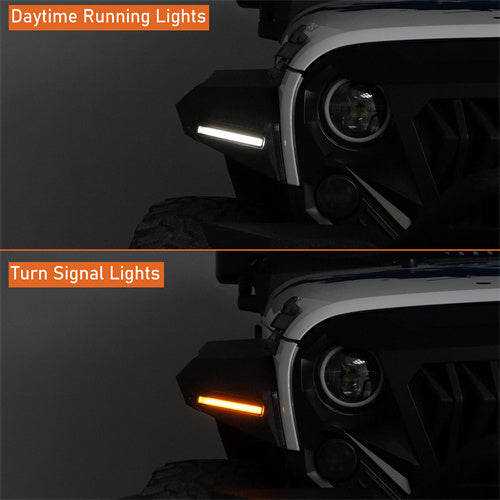 Load image into Gallery viewer, Hooke Road Flat Front Fender Flares Off Road Parts For Jeep Wrangler JK 2007-2018 b2080s 6