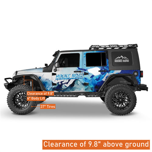 Load image into Gallery viewer, Hooke Road Flat Front Fender Flares Off Road Parts For Jeep Wrangler JK 2007-2018 b2080s 8