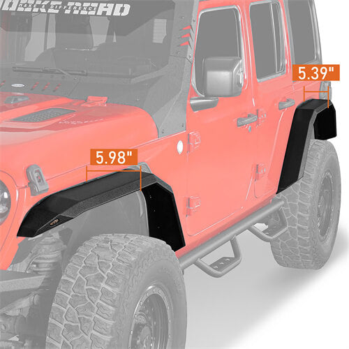 Load image into Gallery viewer, 2018-2024 Jeep JL Fender Flares w/Signal Lights 4x4 Jeep Parts - Hooke Road b3055 10
