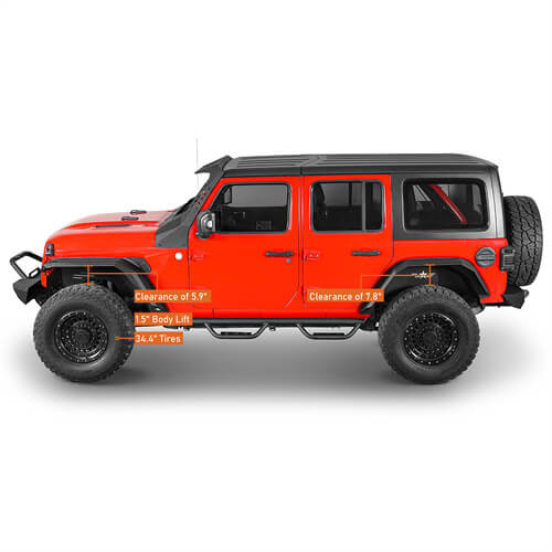 Load image into Gallery viewer, 2018-2024 Jeep JL Fender Flares w/Signal Lights 4x4 Jeep Parts - Hooke Road b3055 13