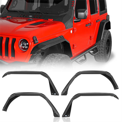 2018-2024 Jeep JL Fender Flares w/Signal Lights 4x4 Jeep Parts - Hooke Road b3055 2