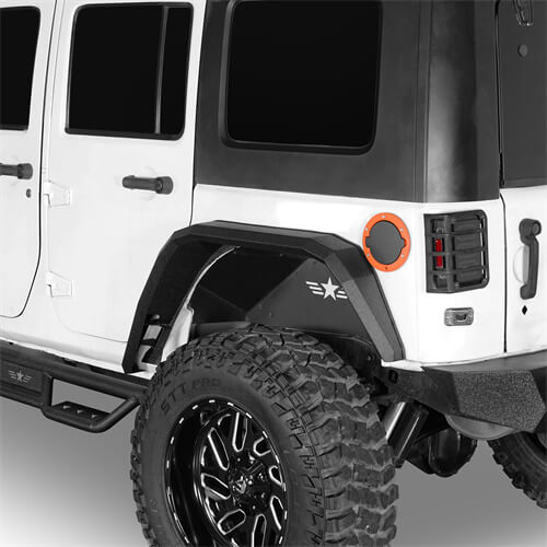Load image into Gallery viewer, Hooke Road Flat Rear Fender Flares Off Road Parts For Jeep Wrangler JK 2007-2018 b2081s 6