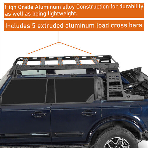 Load image into Gallery viewer, 2021 2022 2023 Ford Bronco Aluminum Roof Rack Cargo Rack 4x4 Parts -  Hooke Road b8924s 14