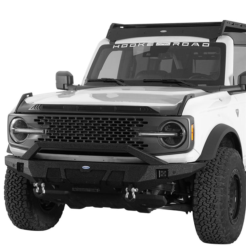 Load image into Gallery viewer, 2021-2025 Ford Bronco Hood Protector Stone Guard w/ Amber Lights - Hooke Road