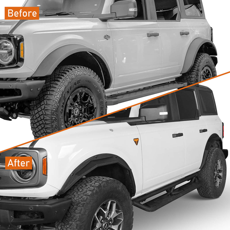 Load image into Gallery viewer, Ford Bronco Razor Armor Front & Rear Fender Flares Kit (Excluding Raptor) - Hooke Road b8908s 6