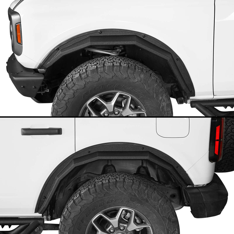 Load image into Gallery viewer, Ford Bronco Razor Armor Front & Rear Fender Flares Kit (Excluding Raptor) - Hooke Road b8908s 7