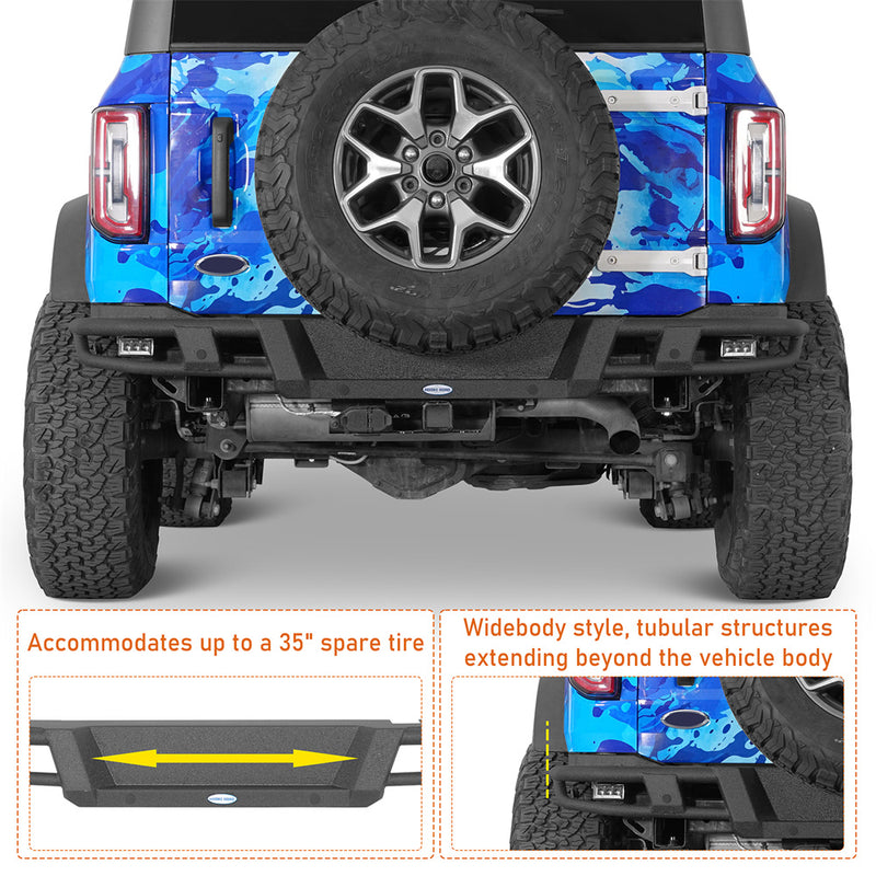 Load image into Gallery viewer, Hooke Road 2021-2026 Ford Bronco Steel Tubular Rear Bumper b8940s 6
