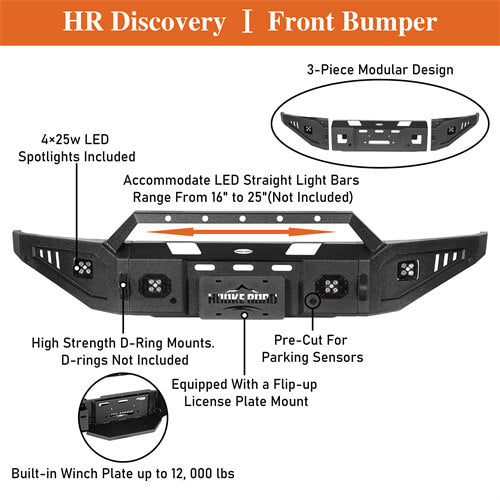 Load image into Gallery viewer, 2015-2017 Ford F-150 Front Bumper Aftermarket Bumper Pickup Truck Parts - Hooke Road2015-2017 Ford F-150 Front Bumper Aftermarket Bumper Pickup Truck Parts - Hooke Road b8280 13