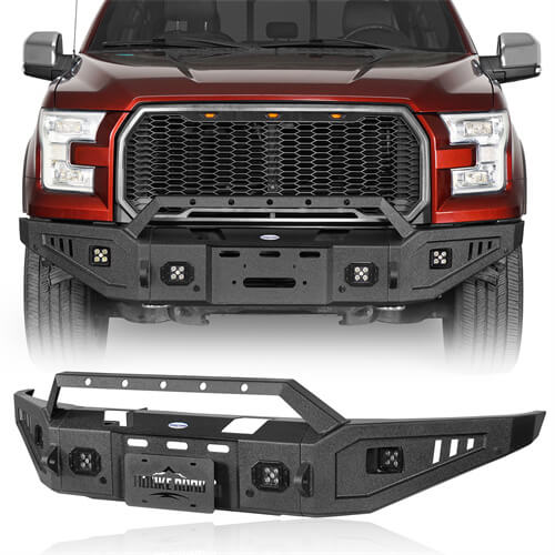 Load image into Gallery viewer, 2015-2017 Ford F-150 Front Bumper Aftermarket Bumper Pickup Truck Parts - Hooke Road2015-2017 Ford F-150 Front Bumper Aftermarket Bumper Pickup Truck Parts - Hooke Road b8280 2