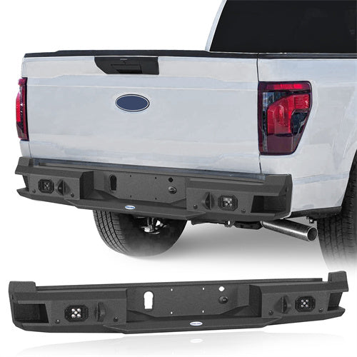 Load image into Gallery viewer, Hooke Road Ford F-150 Rear Bumper w/Spotlights for 2021-2024 Ford F-150, Excluding Raptor & Tremor b8303 1
