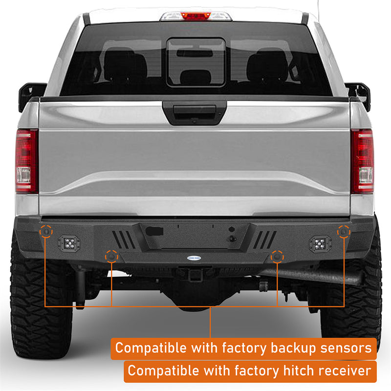 Load image into Gallery viewer, 2018-2020 Ford F-150 Rear Bumper Aftermarket Bumper 4x4 Truck Parts - Hooke Road B8260 8