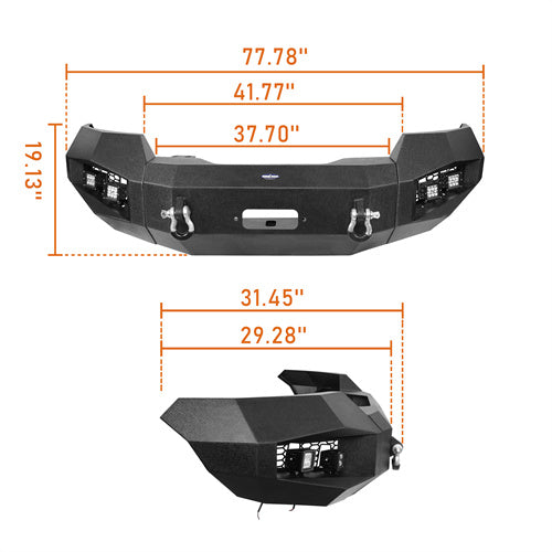 Load image into Gallery viewer, Hooke Road Ford F-150 front bumper for 2004-2008 and rear bumper for 2006-2014 Hooke Road HE.8000+HE.8203 18