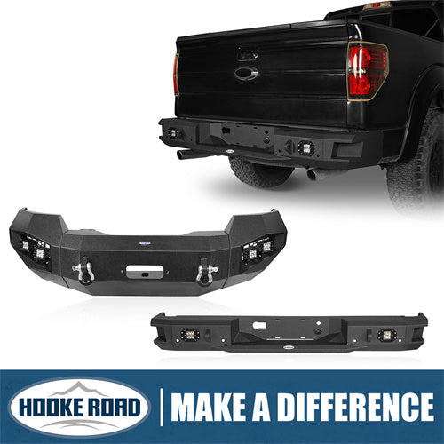 Load image into Gallery viewer, Hooke Road Ford F-150 front bumper for 2004-2008 and rear bumper for 2006-2014 Hooke Road HE.8000+HE.8203 1