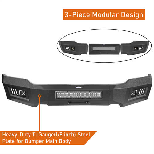 Load image into Gallery viewer, 2018-2020 Ford F-150 Full-Width Front Bumper Offroad Bumper 4x4 Truck Parts - Hooke Road b8526s 10