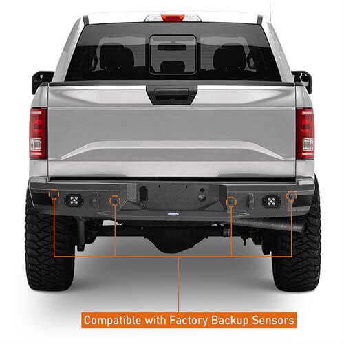 Load image into Gallery viewer, 2018-2020 Ford F-150 Rear Bumper Offroad Bumper 4x4 Truck Parts - Hooke Road b8259 11