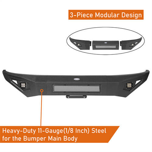 Load image into Gallery viewer, Off-Road Steel Full Width Front Bumper 4x4 truck parts For 2004-2008 Ford F-150 - Hooke Road b8002 12