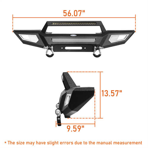 Load image into Gallery viewer, Front Bumper 4x4 jeep parts w/Winch Plate & Light Bar For Jeep Wrangler JK - Hooke Road b2077s 25