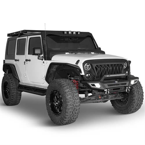 Load image into Gallery viewer, Front Bumper 4x4 jeep parts w/Winch Plate & Light Bar For Jeep Wrangler JK - Hooke Road b2077s 7