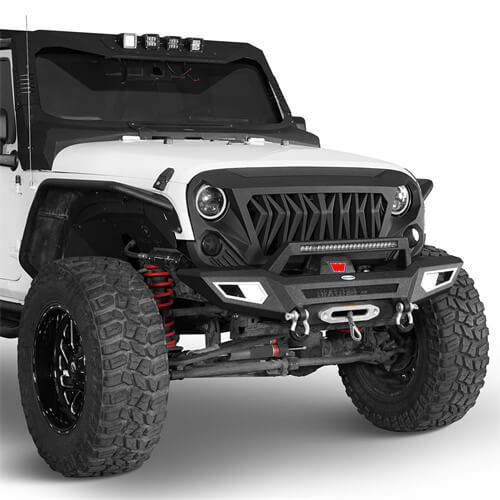 Load image into Gallery viewer, Front Bumper 4x4 jeep parts w/Winch Plate & Light Bar For Jeep Wrangler JK - Hooke Road b2077s 8