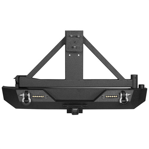 Load image into Gallery viewer, HookeRoad Jeep TJ Front and Rear Bumper Combo w/Tire Carrier for 1987-2006 Jeep Wrangler YJ TJ b10101011s 5