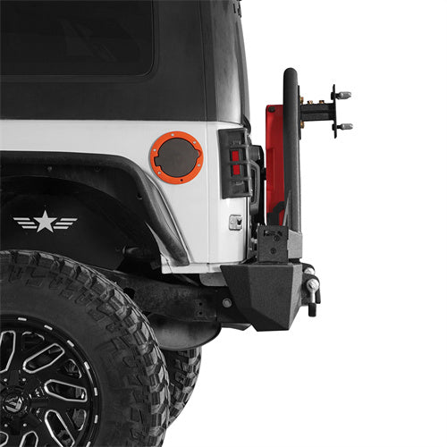 Load image into Gallery viewer, HookeRoad Mad Max Front Bumper & Rear Bumper w/Spare Tire Carrier for 2007-2018 Jeep Wrangler JK Hooke Road HE.2038+HE.2015 7