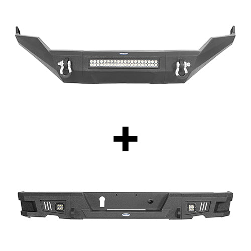 Load image into Gallery viewer, HookeRoad Full Width Front Bumper & Rear Bumper for 2013-2018 Dodge Ram 1500, Excluding Rebel Hooke Road HE.6000+6005 2