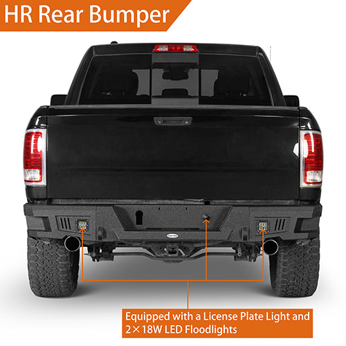 Load image into Gallery viewer, HookeRoad Full Width Front Bumper & Rear Bumper for 2013-2018 Dodge Ram 1500, Excluding Rebel Hooke Road HE.6000+6005 9
