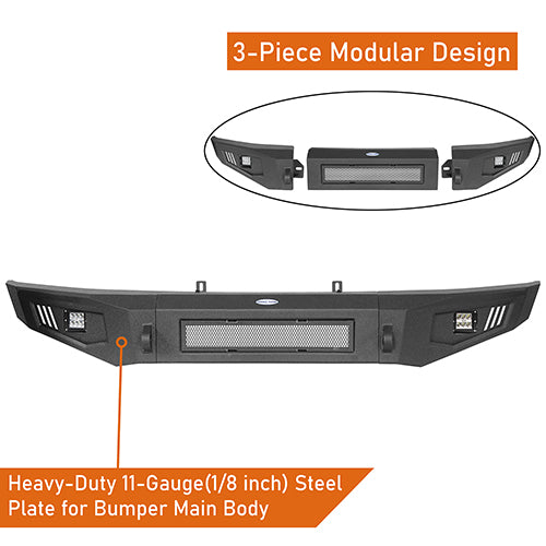 HookeRoad Ford F-150 Full Width Front Bumper & Rear Bumper for 2009-2014 Ford F-150 HE.8201+8203 14