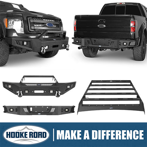 Load image into Gallery viewer, HookeRoad Front Bumper / Rear Bumper / Roof Rack for 2009-2014 F-150 SuperCrew,Excluding Raptor Hooke Road HE.8205+8202+8204 1