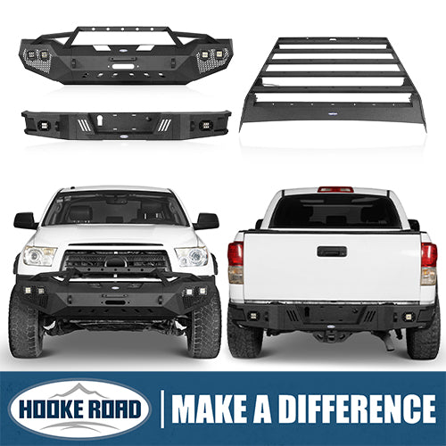 Load image into Gallery viewer, HookeRoad Front Bumper / Rear Bumper / Roof Rack for 2007-2013 Toyota Tundra Crewmax Hooke Road HE.5200+5206+5202 1