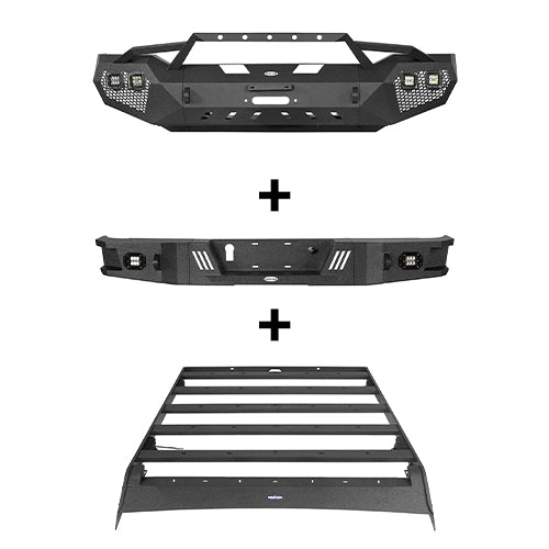 Load image into Gallery viewer, HookeRoad Front Bumper / Rear Bumper / Roof Rack for 2007-2013 Toyota Tundra Crewmax Hooke Road HE.5200+5206+5202 2