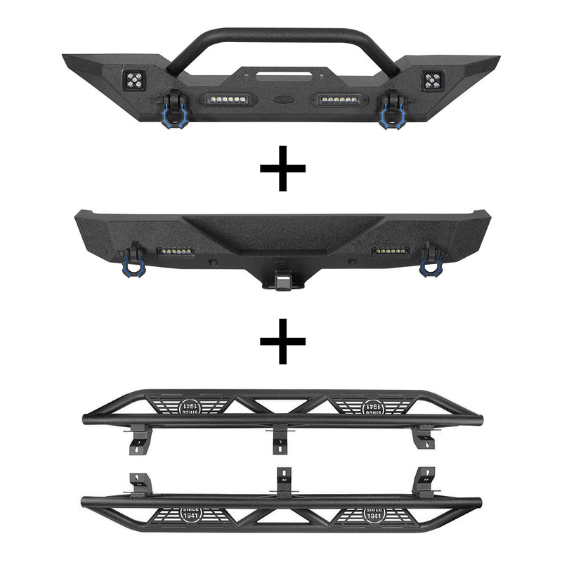 Load image into Gallery viewer, Hooke Road Front Bumper / Rear Bumper / Side Steps(18-26 Jeep Wrangler JL 4-Door)