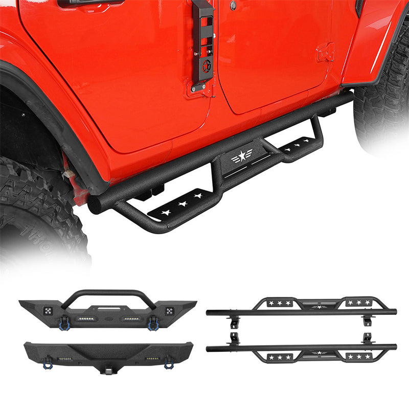 Load image into Gallery viewer, Hooke Road Front Bumper / Rear Bumper / Running Boards Side Steps(18-26 Jeep Wrangler JL 4-Door)