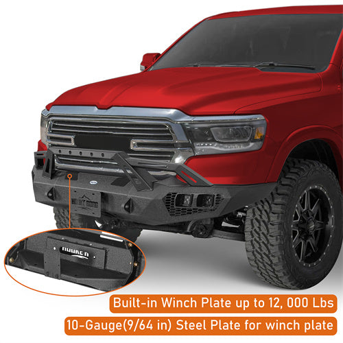 Load image into Gallery viewer, Hooke Road Front Bumper Replacement for 2019-2024 Ram 1500, Excluding EcoDiesel, Rebel & TRX b6036ab 9