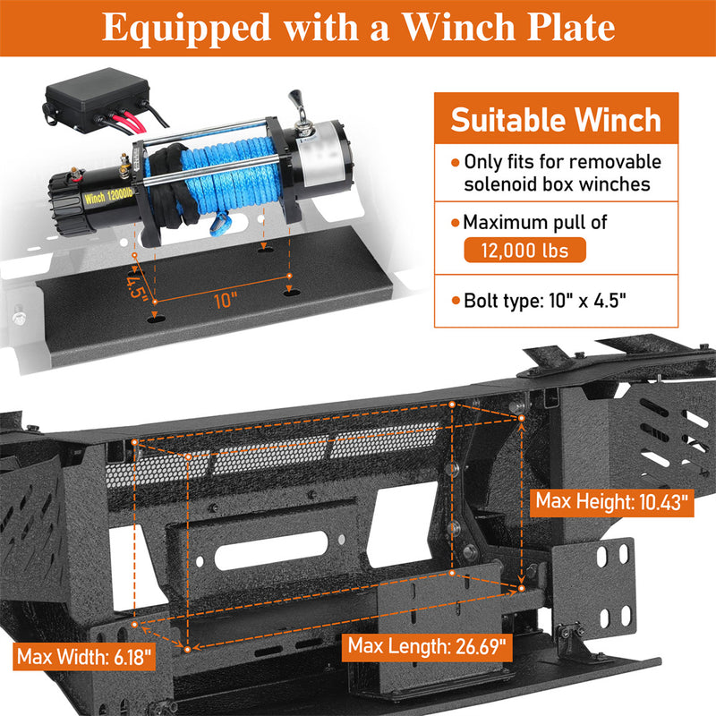 Load image into Gallery viewer, 2001-2004 Toyota Sequoia Front Bumper w/ Winch Plate & Spot Light Hooke Road b4805 6
