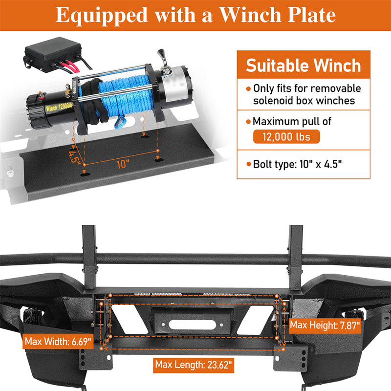 Load image into Gallery viewer, Hooke Road Front Bumper w/ Grille Guard for 2014-2024 Toyota 4Runner b9823s 6